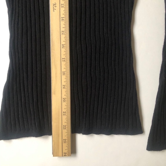 2 Black Ribbed Turtleneck Sweaters by INC - Picture 3 of 5